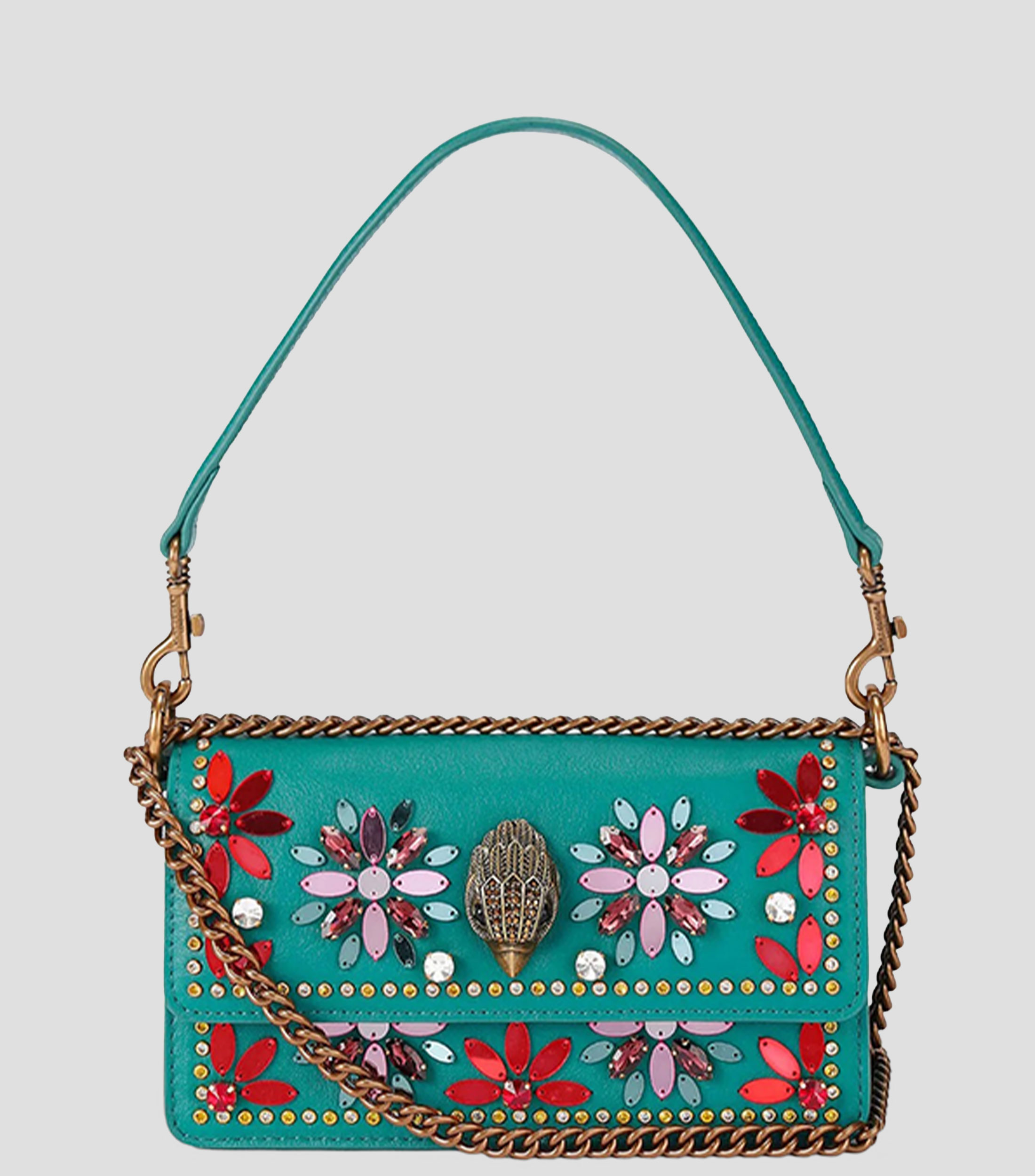 Bolsa shoulder lisa con detalle texturizado Mujer
